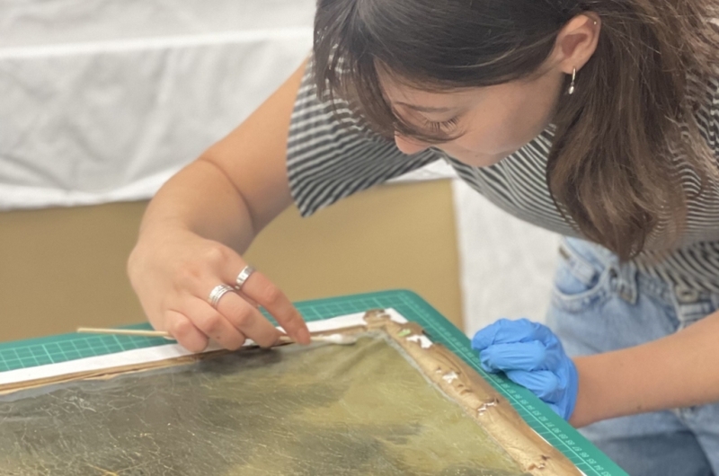 Surface cleaning of a newly acquired painting
